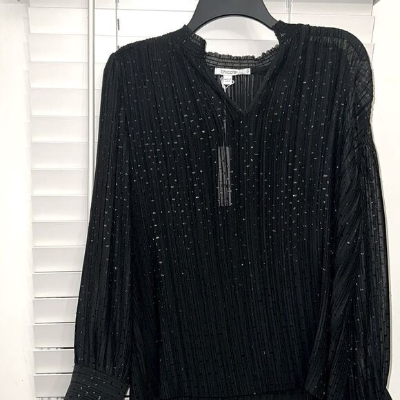 Chico’s Pleated long sleeve blouse - Picture 1 of 11
